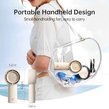 JISULIFE Handheld Turbo Fan 16H Cooling 5 Speeds USB