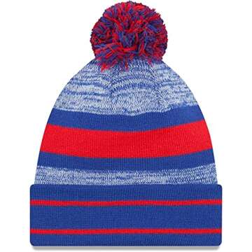 New Era Unisex-Adult NFL Official Sport Knit Classic Cuffed Knit Pom Beanie Hat (Buffalo Bills)