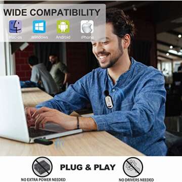 Alvoxcon Wireless Lavalier Microphone - Crystal Clear Audio