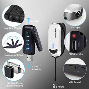 Alvoxcon Wireless Lavalier Microphone - Crystal Clear Audio