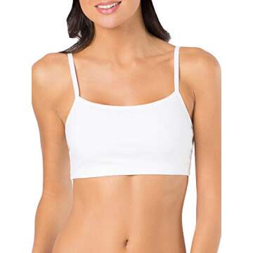 Fruit of The Loom Women's Spaghetti Strap Cotton Pull Over 3 Pack Sports Bra – Comfort & Versatili...