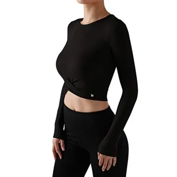 Stylish ODODOS Women's Seamless Rib-Knit Crop Tops