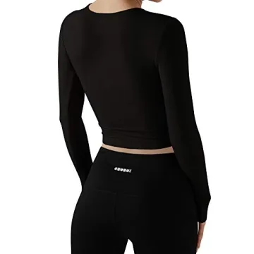 Stylish ODODOS Women's Seamless Rib-Knit Crop Tops