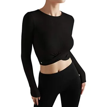 Stylish ODODOS Women's Seamless Rib-Knit Crop Tops
