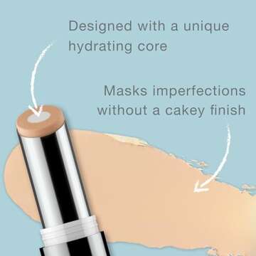 Neutrogena Hydro Boost Hydrating Concealer Stick for Dry Skin, Oil-Free, Lightweight, Non-Greasy and Non-Comedogenic Cover-Up Makeup with Hyaluronic Acid, 20 Light, 0.12 Oz