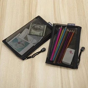 HRX Package Nylon Mesh Zipper Bags, 6pcs Stylish Organizers