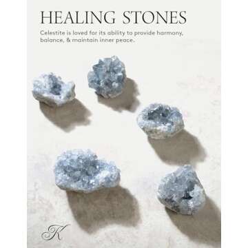 KALIFANO Raw AAA+ Celestite Crystal Cluster Geode - High Energy Natural Celestine Stone - Reiki Wicc...