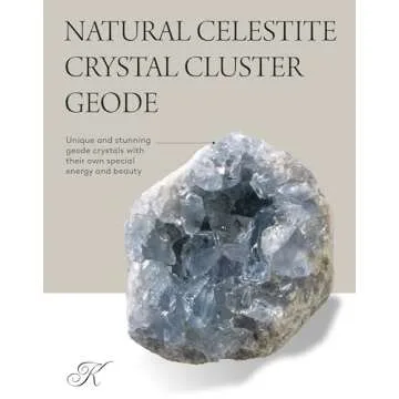 KALIFANO Raw AAA+ Celestite Crystal Cluster Geode - High Energy Natural Celestine Stone - Reiki Wicca Celestita Rock with Healing and Calming Effects (Family Owned and Operated)