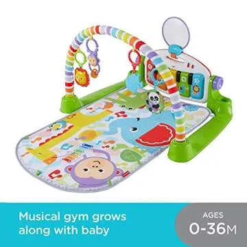 Fisher Price Baby Musical Toy Kick & Play Piano Gym Playmat with Smart Stages Learning, Lights and S...