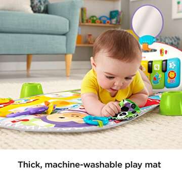 Fisher Price Baby Musical Toy Kick & Play Piano Gym Playmat with Smart Stages Learning, Lights and Sensory Toys