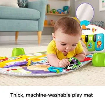 Fisher Price Baby Musical Toy Kick & Play Piano Gym Playmat with Smart Stages Learning, Lights and Sensory Toys