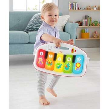 Fisher Price Baby Musical Toy Kick & Play Piano Gym Playmat with Smart Stages Learning, Lights and Sensory Toys