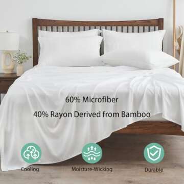 Experience Luxurious Comfort with LINENLINE Queen Sheet Set - Soft, Breathable, and Cooling 6pcs Bed...