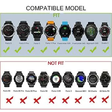 OVERSTEP Compatible with Garmin Fenix 5 Watch Band 22mm Soft Silicone Bands for Fenix 6/Fenix 7/Fenix 5 Plus/Fenix 6 Pro/Forerunner 935/Forerunner 945/Approach S60/Quatix 5 Smartwatch (Sky Blue)
