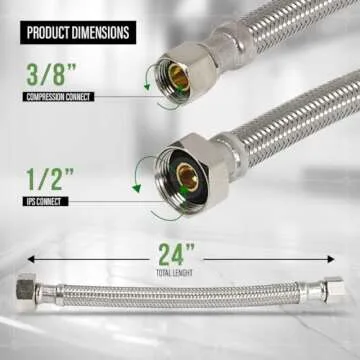 Highcraft Faucet Supply Line - 24 In Braided Connector