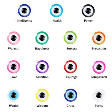 1050 Piece 15 Style Evil Eye Charms - 6mm Turkish Beads for Jewelry Making - Spacer Beads for DIY Br...