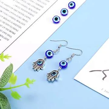 1050 Piece 15 Style Evil Eye Charms - 6mm Turkish Beads for Jewelry Making - Spacer Beads for DIY Bracelet, Earring, Necklace Crafts - Includes Boxes
