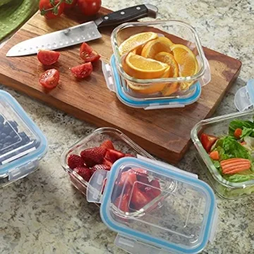 1790 Glass Food Storage Containers with Lids - 9 Pack - Glass Meal Prep Containers, Airtight Glass Lunch Boxes, Approved & Leak Proof Heat Resistant Up to 550℉ (18 Total Pieces)