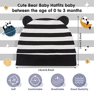 Cute Bear Ears Baby Beanies - Perfect for Newborns 0-3 Months