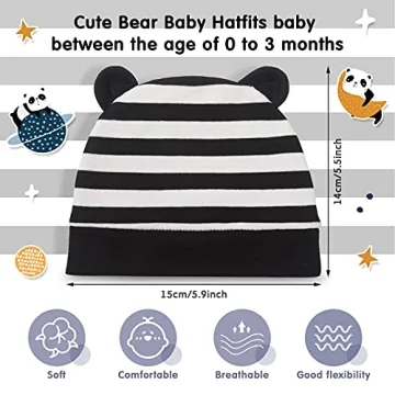 Cute Bear Ears Baby Beanies - Perfect for Newborns 0-3 Months