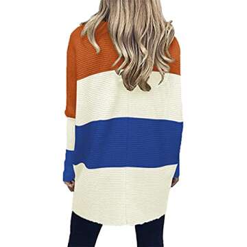 ANRABESS Womens Long Sleeve Turtle Cowl Neck Casual Color Block Knitted Pullover High-Low Hem Sweaters A87bailan-XL