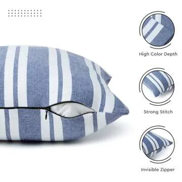 Encasa XO 20x20 Farmhouse Pillow Covers Set of 2