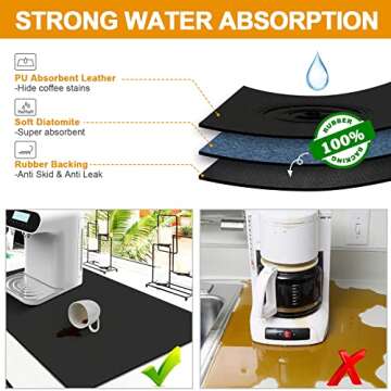 Dish Drying Mats for Kitchen Counter, Waterproof Coffee Mat for Countertop, Under Sink Mats, Coffee ...