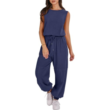 ANRABESS Jumpsuits for Women Casual Summer Sleeveless 2025 Romper One Piece Outfit Active Workout Lo...