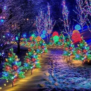 Windpnn 6-Pack Solar Christmas Garden Stake Lights