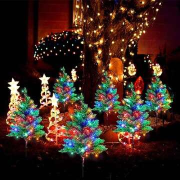 Windpnn 6-Pack Solar Christmas Garden Stake Lights