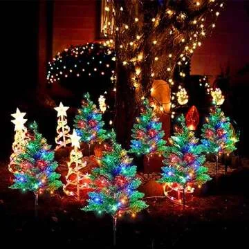 Windpnn 6-Pack Solar Christmas Garden Stake Lights