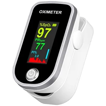 Pulse Oximeter Fingertip - Oxygen Meter Finger Pulse Oximeter - Blood Oxygen Saturation Monitor with...