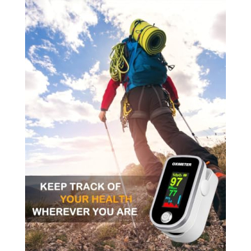 Pulse Oximeter Fingertip - Oxygen Meter Finger Pulse Oximeter - Blood Oxygen Saturation Monitor with Heart Rate and Fast Spo2 Reading, Pulse Ox with TFT Screen, Lanyard (Not include Batteries)