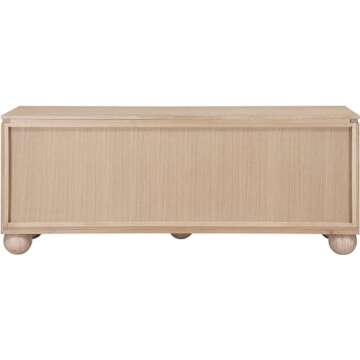 Meridian Furniture 77023Natural Cardiff Collection Modern | Contemporary Sideboard/Buffet with Rich Natural Oak Finish, Solid Wood, Oak Vener, 72" W x 18" D x 29.5" H, Natural