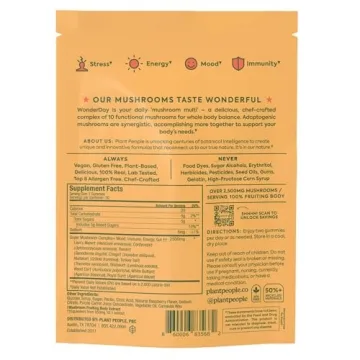 Plant People WonderDay Mushroom Gummies for Energy & Immune Support