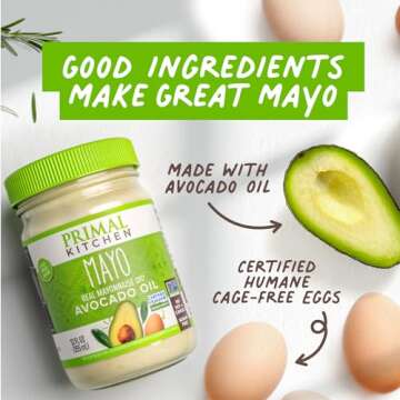 Primal Kitchen Mayo made with Avocado Oil and Cage-Free Eggs Variety Pack, Original & Chipotle Lime, 12 Ounces, Pack of 2