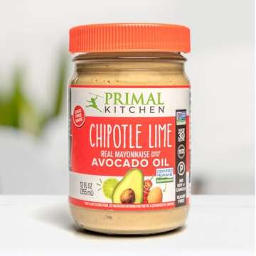 Primal Kitchen Mayo made with Avocado Oil and Cage-Free Eggs Variety Pack, Original & Chipotle Lime, 12 Ounces, Pack of 2