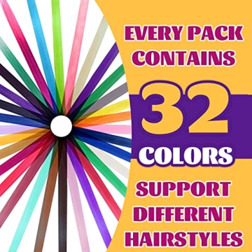 32 PCS Clip in Colored Hair Extensions for Kids