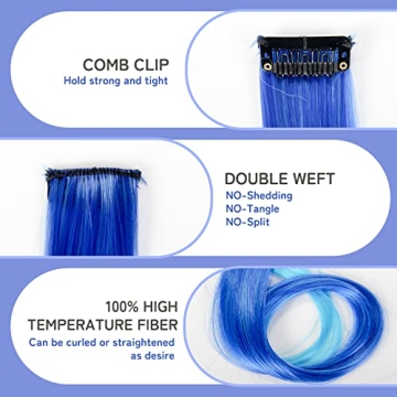 32 PCS Clip in Colored Hair Extensions for Kids