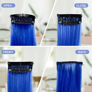 32 PCS Clip in Colored Hair Extensions for Kids