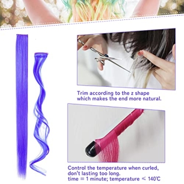 32 PCS Clip in Colored Hair Extensions for Kids