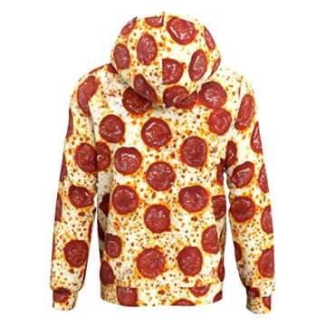 Goodstoworld Unisex Fashion Cool Hoodies Men Women 3D Food Pizza Patterns Print Pullover Hoodie Novelty Hooded Long Sleeves Winter Outfits Top Hat Sweatshirt Casual with Pockets Orange
