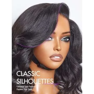 LUVME HAIR 12 Inch Light Yaki Loose Wave Wig Gorgeous Human Hair, Undetectable HD Lace Glueless Bob Wigs Human Hair Pre Plucked, Pre Cut Lace Wig Short Natural Black Wig