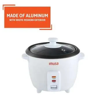 IMUSA Cooked Rice Cooker NonStick Electric 3-Cup