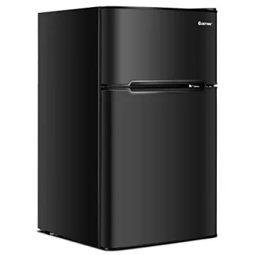 COSTWAY Compact Refrigerator, 3.2 cu ft. Unit 2-Door Mini Freezer Cooler Fridge with Reversible Door...