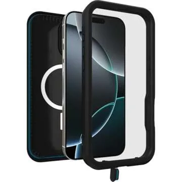 OtterBox iPhone 16 Pro Max (Only) FRĒ Series Waterproof Case with MagSafe (Designed by LifeProof) - Black, Waterproof, 60% Recycled Plastic, Sleek and Stylish