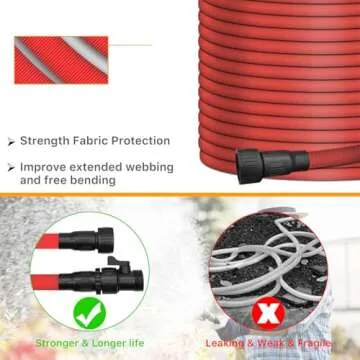 75FT Lightweight Garden Hose - 4BEE Red Water Hose for All Uses