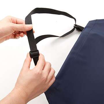 Waterproof Rubber Vinyl Apron W/ 2 Pockets - Lab Apron for DishWashing,Grooming Blue