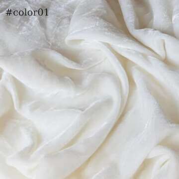 VINSILK 100% Pure Mulberry Silk Velvet Fabric, Velvet for Dress, Skirt, Luxury Garment, Silk Apparel Fabric, Size 0.5 Yards, Color01