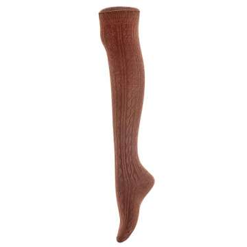 AATMart Awesome Women's 4 Pairs Thigh High Cotton Socks Soft, Super Durable Perfect as Winter Socks ATT1024 Size 6-9 (Black,Coffee,Dark Grey, Beige)